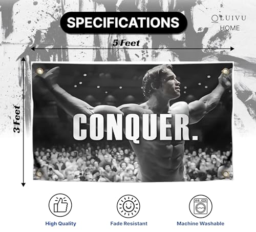 3x5 Feet Arnold Schwarzenegger Flag - Inspirational Office Gym Wall Decor Flag with 4 Brass Grommets - Limitless Banner for College Dorm Room Decor