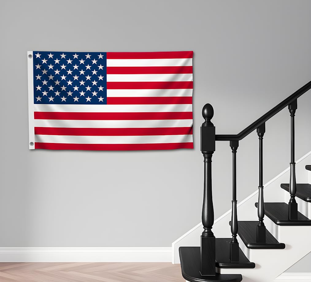 3x5 Feet USA American Nylon Flag with Two Brass Grommets - Americane Flags or Banners for Outdoor or Indoor - Events Celebration Decorations Supplies