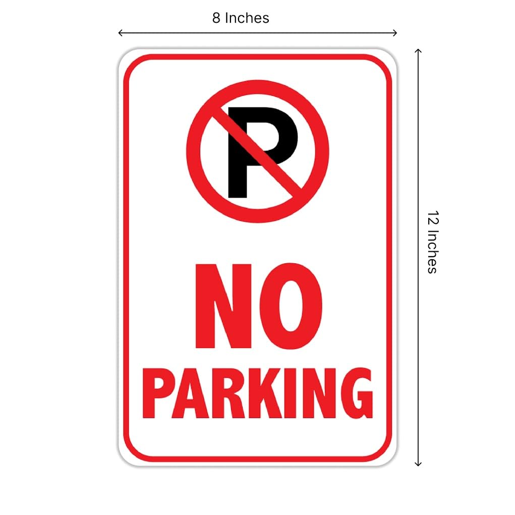 3 Pack 12x8 Inches No Parking Double Sided Sign with H-Stakes - No Parking Signs for Business or Yard