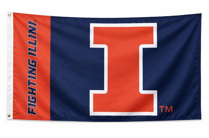 3x5 ft University of Illinois Block "I" Flag – Fighting Illini Banner
