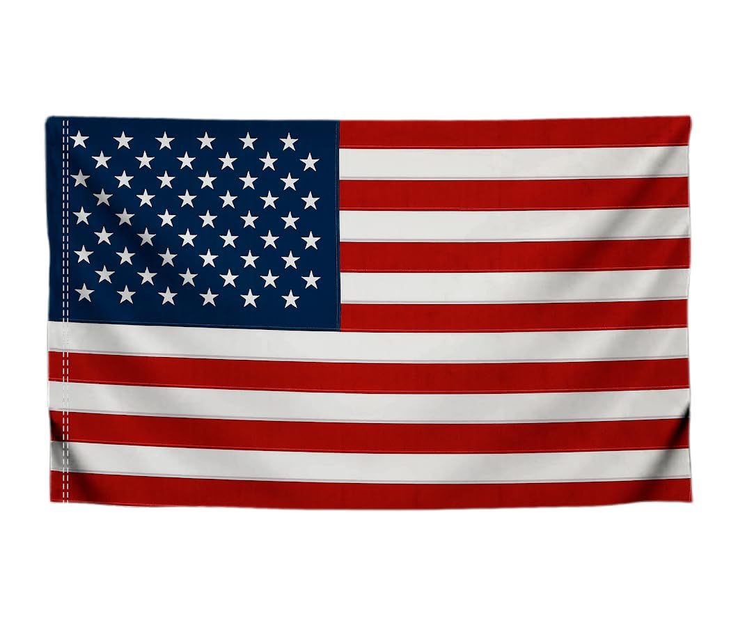 3x5 Feet Embroidered USA American Nylon Flag with Sleeve - Americane Flags or Banners for Outside or Outside - Events Celebration Decorations Supplies