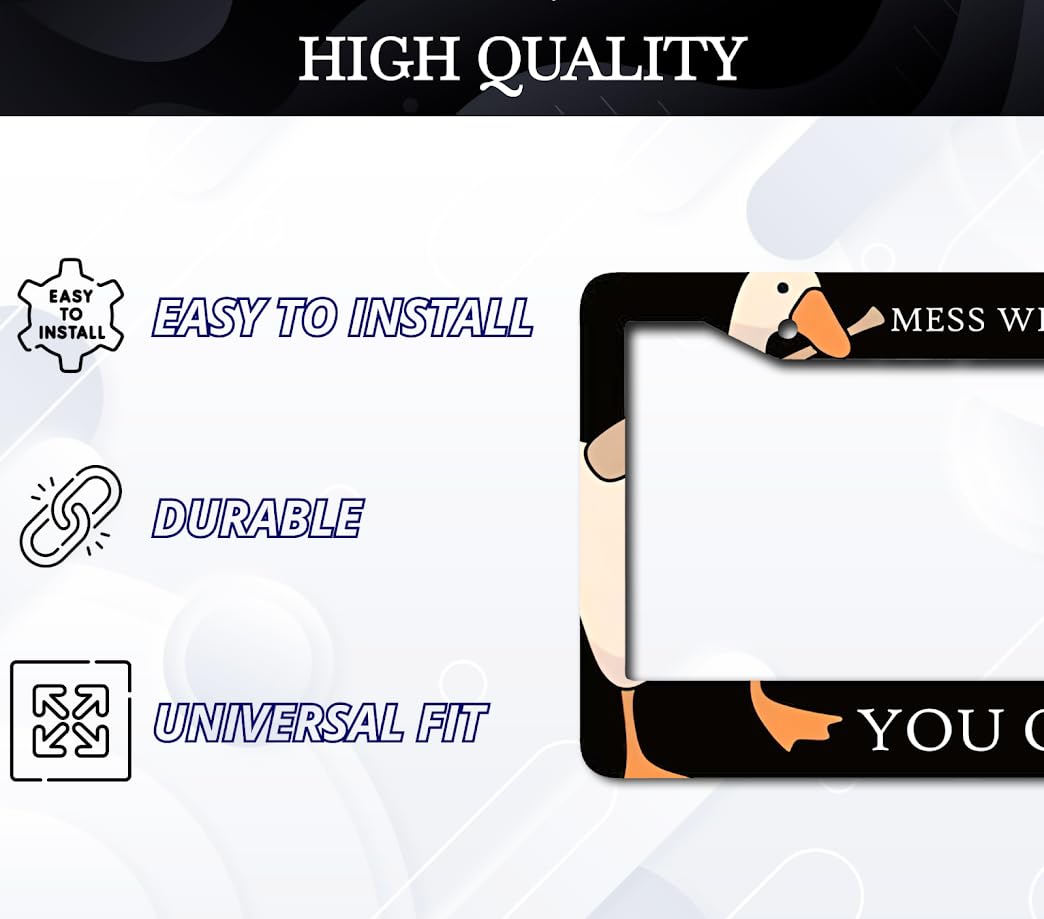 6x12.25 in Mess with the Honk, You Get the Bonk Duck License Plate Frame – Aluminum
