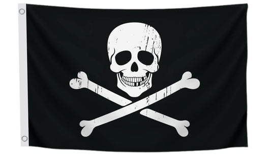 12x18 Inch Black Pirate Skull and Home Polyester Flag - Garden Yard Porch Patio Banner Single Sided Flags with 2 Grommets for Decor - Pirate USA Flag