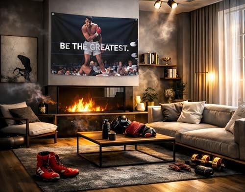 Be the Greatest Flag - Motivational Gym Flag 3x5 Feet with Four Brass Grommets - Home Wall Posters for Guys and Man - Muhammad Ali Cool Motivation