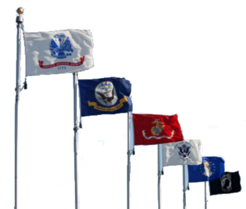 Wholesale Lot 5 Branches Military Set and Pow Mia 2x3 2'x3' Polyester Flags