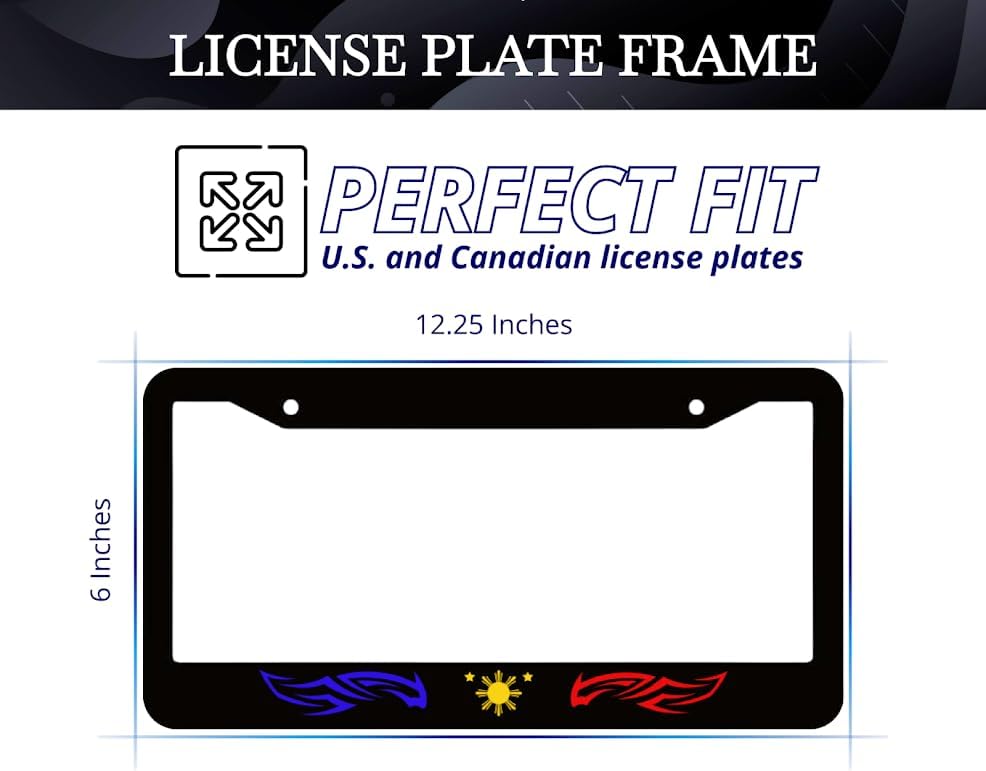 6x12.25 Inch License Plate Frame Philippines Star Tribal - Auto Parts License Plate Frame Decorative