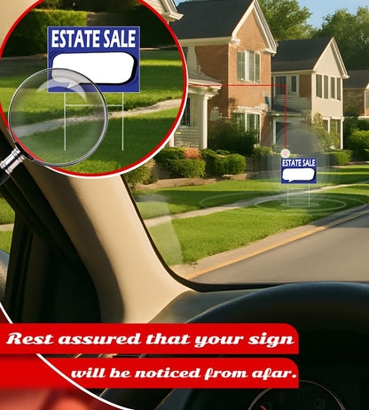 Set of 3 Double Sided 12x8 Inches Plastic Black Moving Sale Signs with Metal H-Stakes - Real Estate Perfect for Home Owners