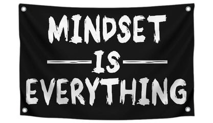 3x5 Feet Mindset is Everything Single Sided Flag with 4 Grommets - Motivational Fitness Inspirational Polyester Flag for Home or Gym