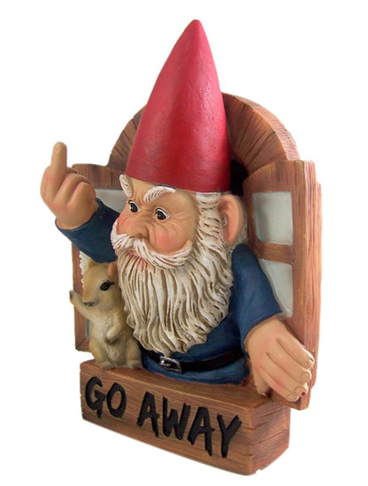 Grumpy Gnome Go Away Wall Plaque 8.75 Inch