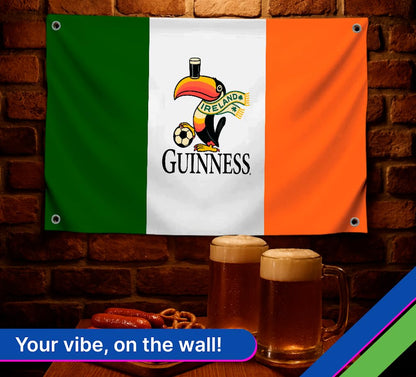 3x5 Ft Parrot Polyester Flag with Quote "Guinness" with 4 Brass Grommets - Ireland Garden Yard Porch Patio Banner for Decor - Parrot Single Sided Flag