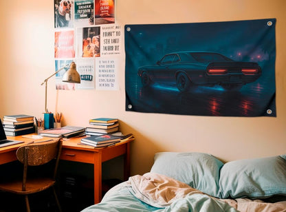 Flag 3x5 Feet Cool Automobile "Night Sports Car Speed and Power" - Single Sided Polyester Banners with 4 Brass Grommets