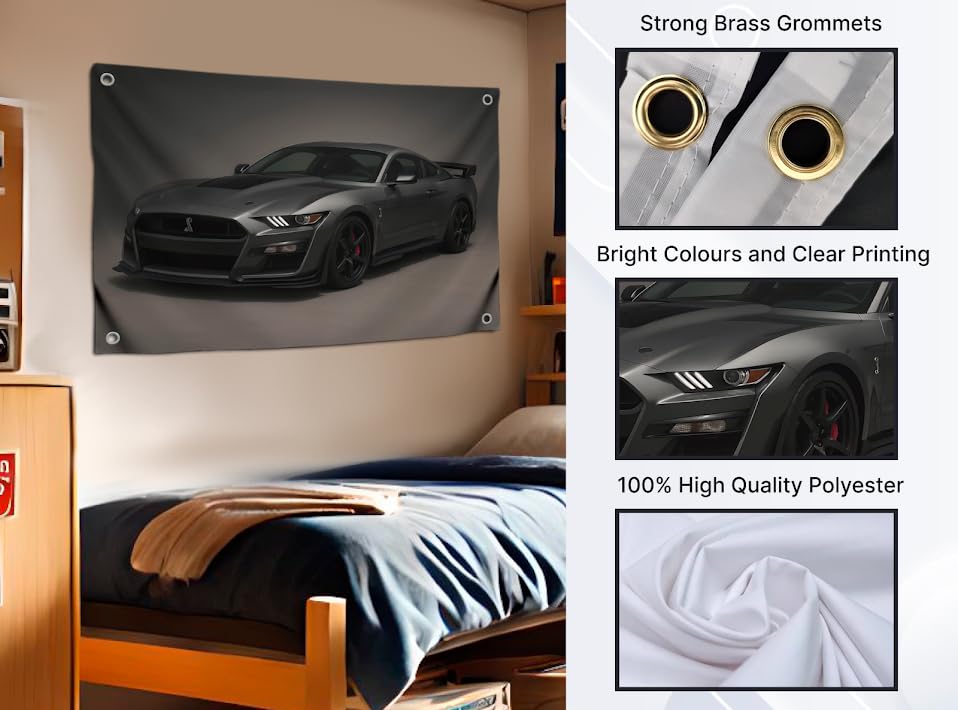 3x5 Feet Drift Car Flag with Four Brass Grommets - Single Sided Bedroom Wall Tapestry Decor - Polyester Banner for Guys Cool Decoration Flags