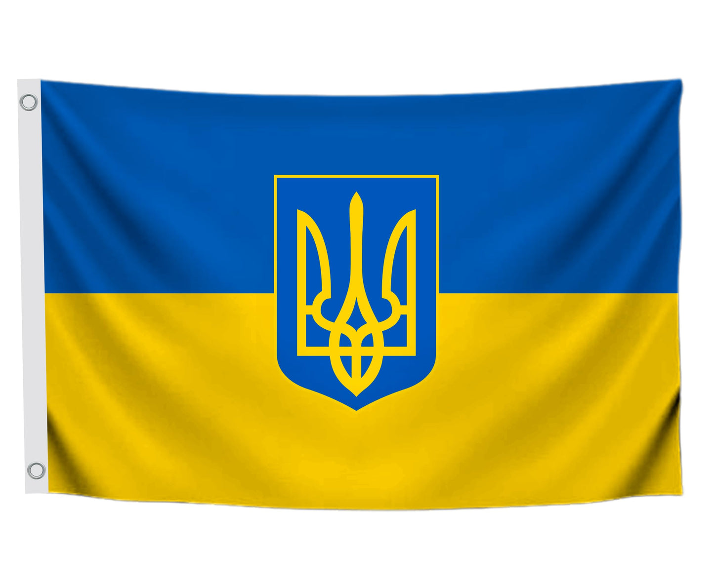 3x5 Feet Ukrainian Coat of Arms Single Sided Flag with Two Brass Grommets - Polyester Country Flag for Indoor or Outdoor. Ukraine Flags for House Yard