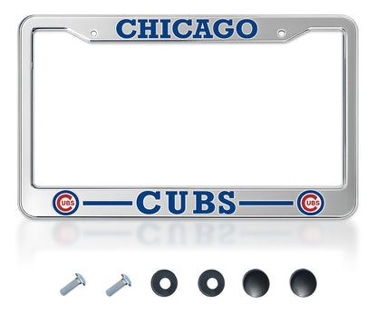 12.4x6.4 in Chicago License Plate Frame – Stainless Steel, Fits Standard US Plates