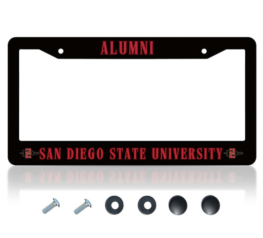 6x12.25 Inch Funny License Plate Frame for US Standard SAN Diego State University - Alumni Text License Plate Frame Stainless Steel for Front