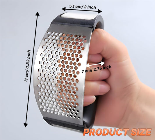 Very Durable Garlic Press - Curved Comfortable Handle Design - Garlics Mincer Crusher for People with Weak Grip or Small Hands