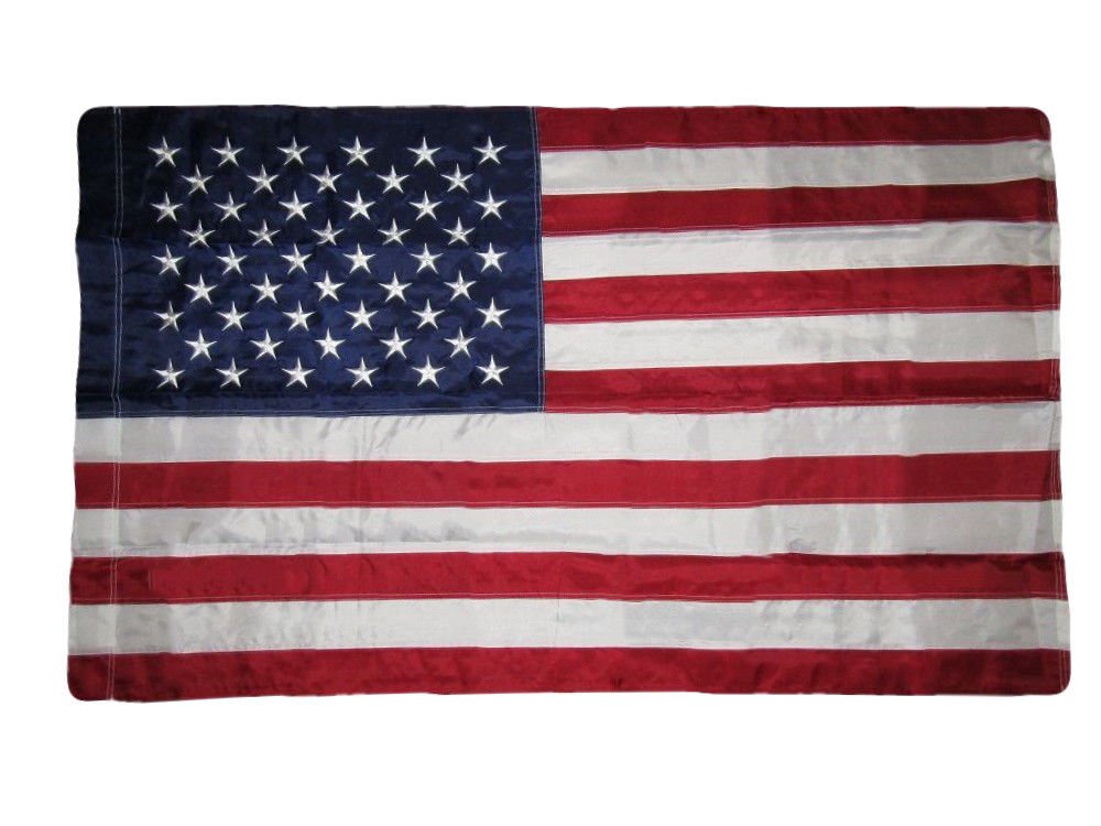 3x5 Embroidered USA American Pole Sleeve Nylon Flag 3'x5' Fade Resistant Double Stitched Premium Quality