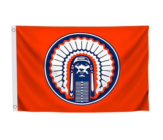 3x5 Feet Fighting Chief Versatile Flag with Four Brass Grommets - Single Sided Decorative Red Flags for Home Gym Decor - Polyester Themed Posters