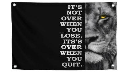 3x5 Feet Motivational Lion Wall Art with Four Brass Grommets - Cool Motivational Inspirational Poster for Men and Women