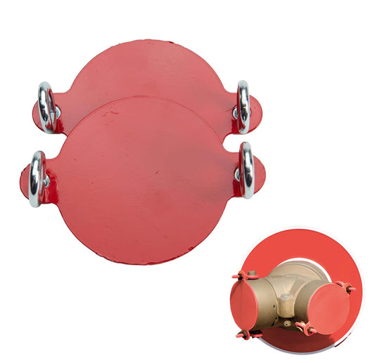 2 Pack Fire Department Connection Caps with Screws Aluminum - Red Fire Sprinkler Covers - FDC Connections. Stop Valve Fire Hose Fitting Fire Sprinkler