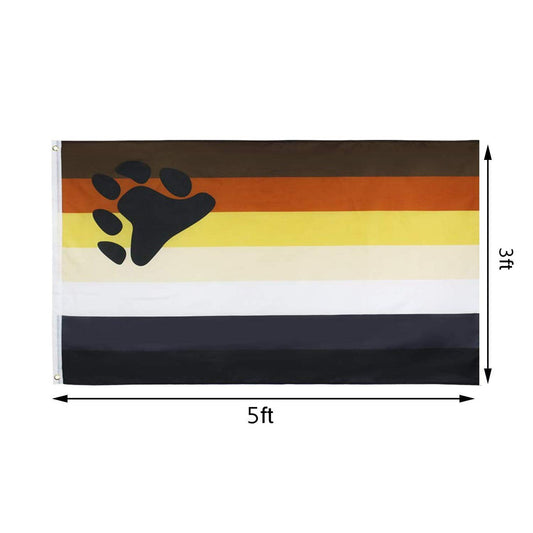 ARDOUR VAN FGALL Staont Bear Pride Flag 3x5ft with Vivid Color and UV Fade Resistant, Brass Grommets, Premium Material