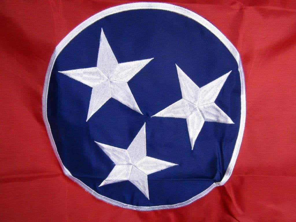 2x3 Embroidered State of Tennessee TN 210D Sewn Nylon Flag 2'x3' Banner Grommets Double Stitched Fade Resistant Premium Quality