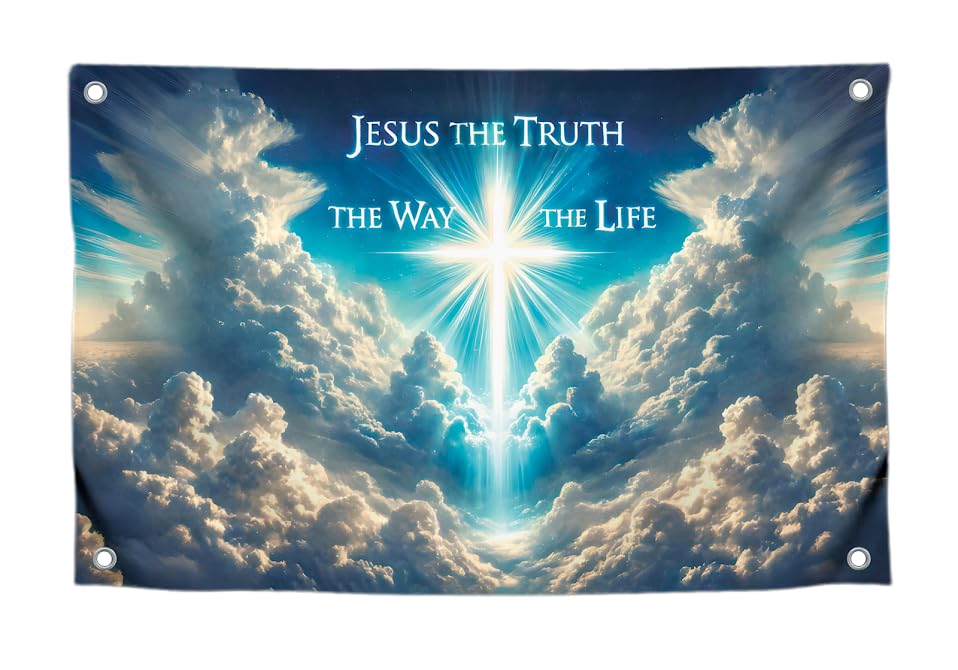 3x5 Feet Sky Flag with Quote '' Truth the Way the Life'' Poster for Home with Four Brass Grommets - Great College Decor - Single Sided Banner