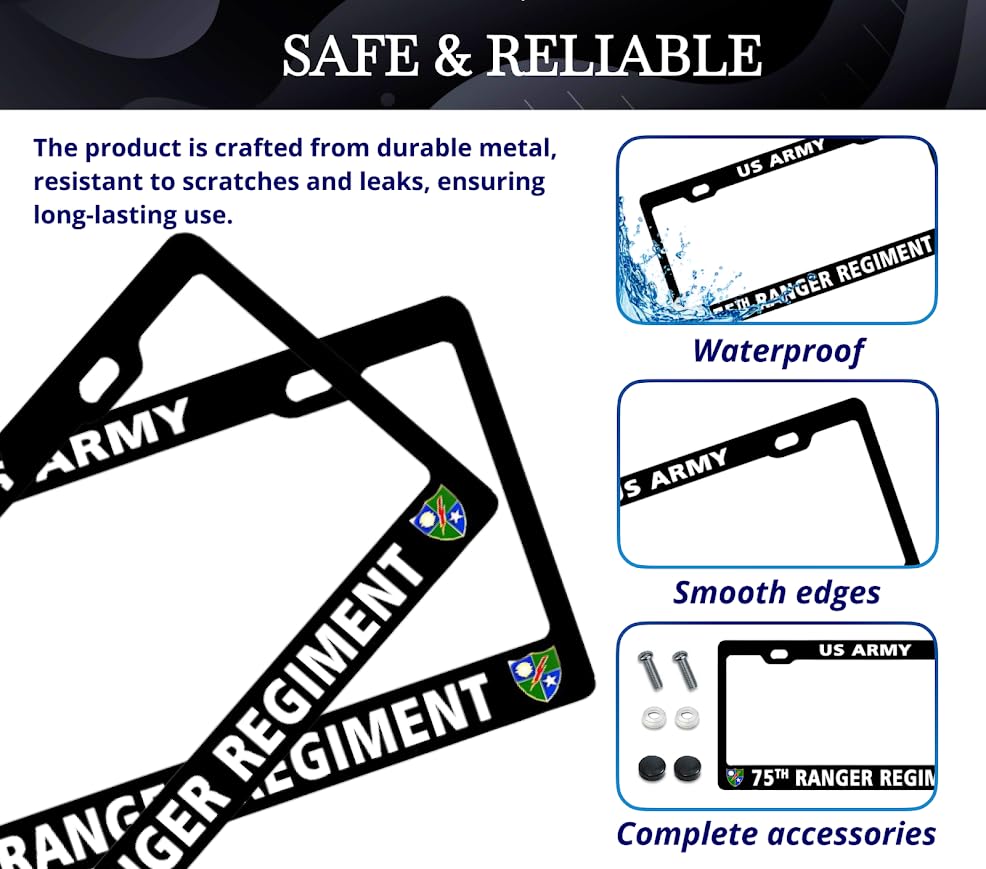 6x12.25 in 75th Ranger Regiment US Army License Plate Frame