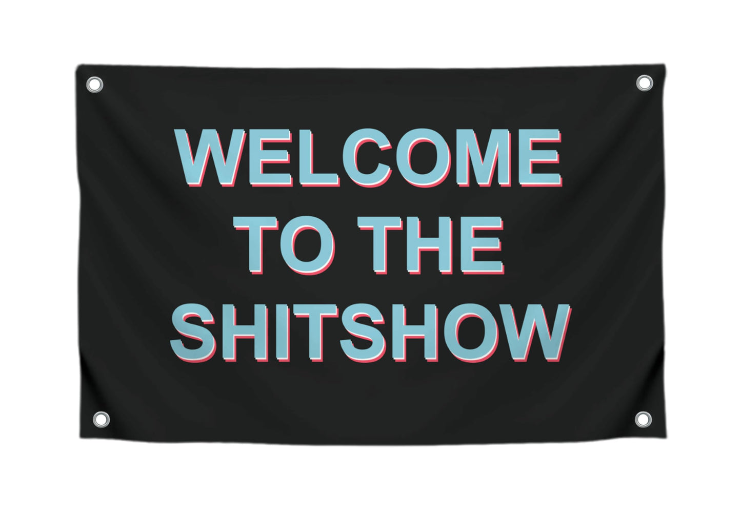 Man Cave Tapestries Funny Gamer Polyester Banner - Welcome To The Shitshow - Party Flags Single Sided College Dorm Rooms Decor - 3x5 Ft Flag