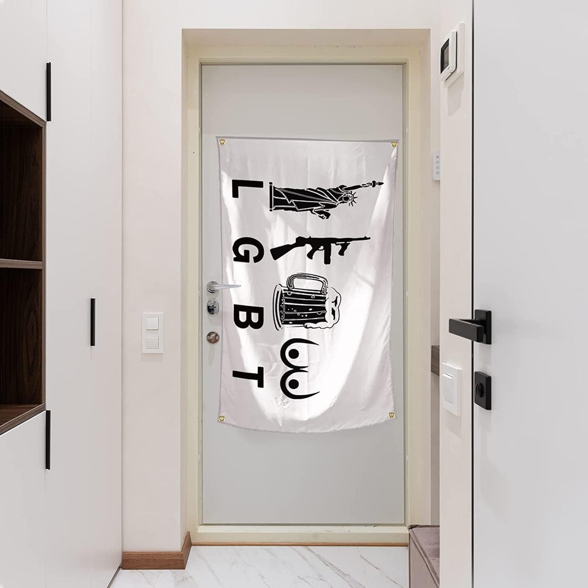 3x5 ft Liberty, Beer, Guns Funny Patriotic Flag – Man Cave & Dorm Banner