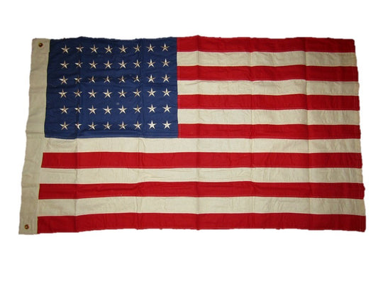 3x5 Embroidered Sewn 48 Star USA American Tea Stain Vintage Cotton Flag 3'x5'