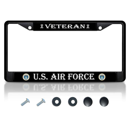Car License Plate Frame US Air Force Veteran - Standart Cars USA Stainless Steel Frame for Front and Rear