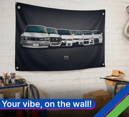 Car Flag 3×5 Feet Banner with 4 Brass Grommets - Car Poster Wall Single Sided Tapestry Outdoor or Indoor for Room Man and Guys - Cool Polyester