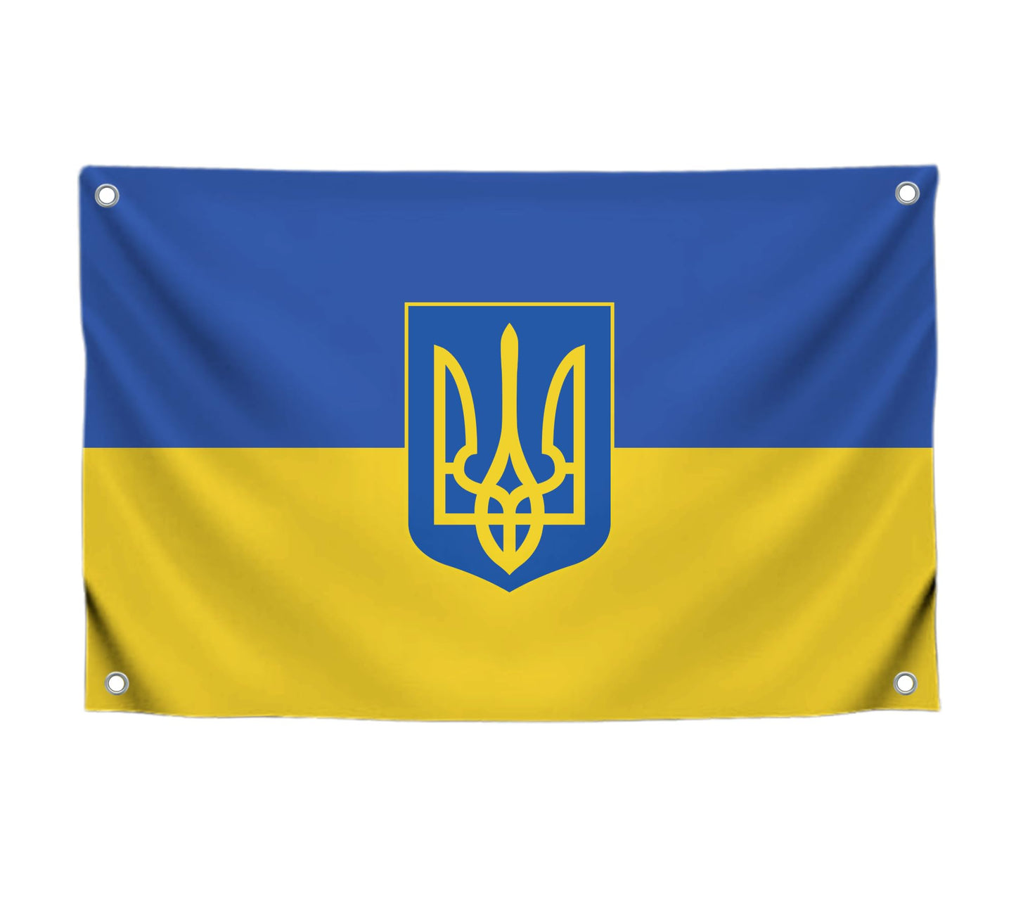 3x5 Feet Ukrainian Flag with 4 Brass Grommets - Country Flag for Wall Decoration - Polyester Flags for House Yard Garden. Ukraine Single Sided Banners