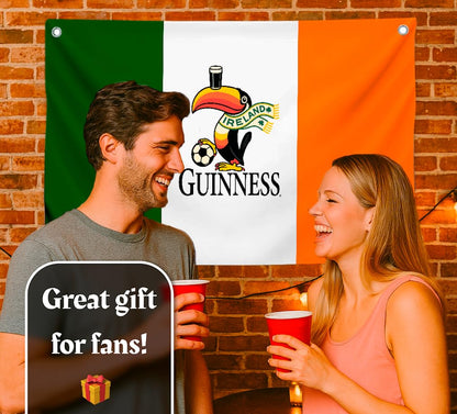 3x5 Ft Parrot Polyester Flag with Quote "Guinness" with 4 Brass Grommets - Ireland Garden Yard Porch Patio Banner for Decor - Parrot Single Sided Flag