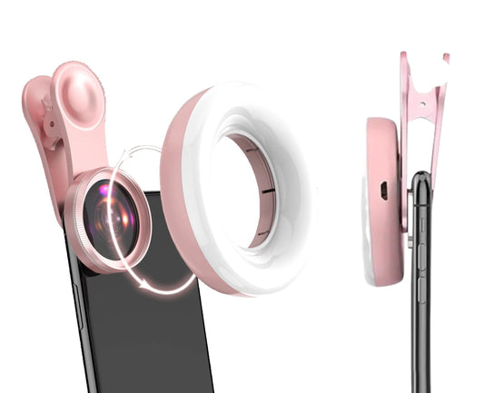 Portable Phone Camera Lens Accessories for Macro Shooting - Wide Angle Pink Macro Lens for iPhone - Camera Attachment for Cell Phone for Girls