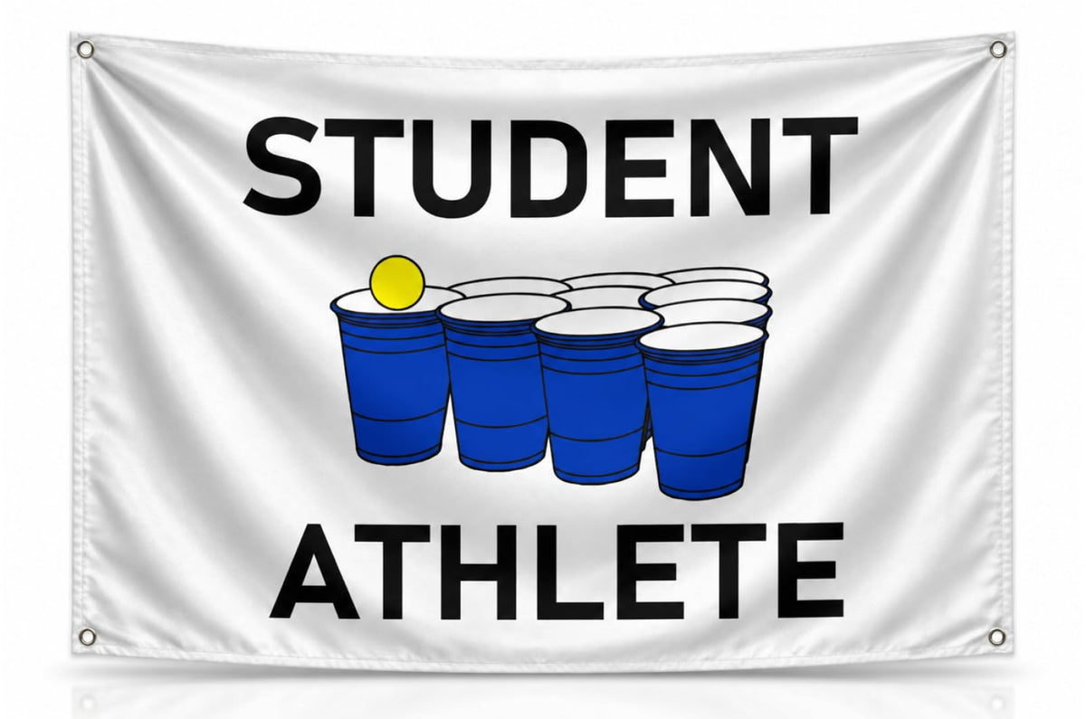 3x5 ft Student Athlete Flag – College Dorm & Frat Wall Banner
