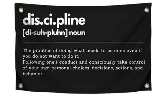 3x5 Feet Discipline Motivational Gym Polyester Flags with 4 Grommets - Inspire Your Workout with this Single Sided Banner - Perfect Fitness Wall Decor