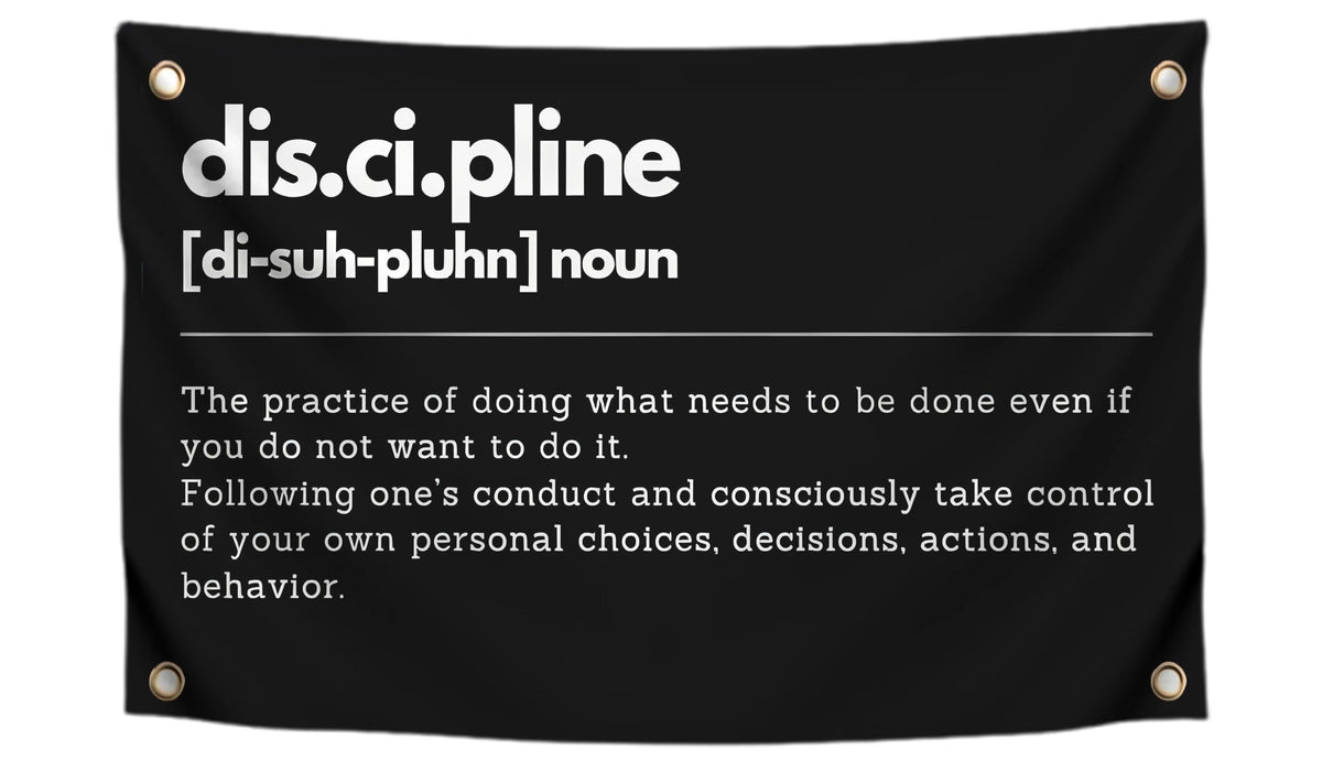 3x5 ft Discipline Motivational Gym Flag – Fitness Wall Banner