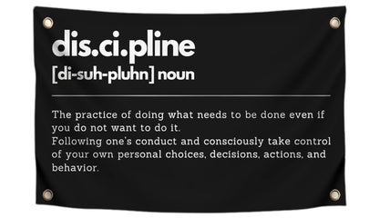 3x5 ft Discipline Motivational Gym Flag – Fitness Wall Banner