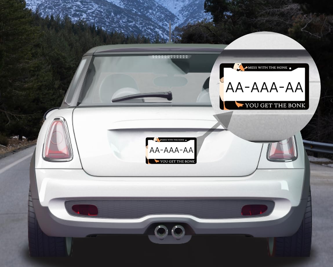 6x12.25 in Mess with the Honk, You Get the Bonk Duck License Plate Frame – Aluminum