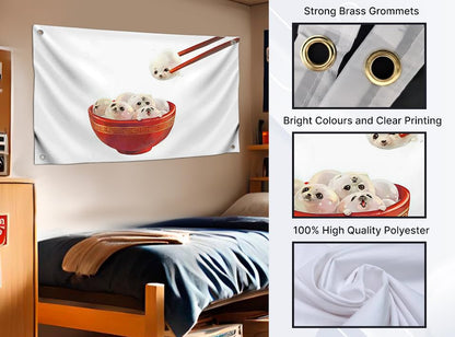 3x5 Feet Wall Meme Flag with Funny Seal with Four Brass Grommets - Single Sided Banners for College Dorm or Inside Outside