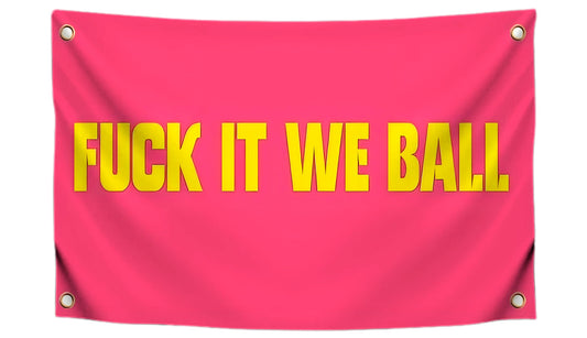 3x5 Ft It We Ball Polyester Flag with 4 Grommets - Pink Funny College Dorm Single Sided Flags for Girls - Cool Girl Flags for Bedroom Wall Meme