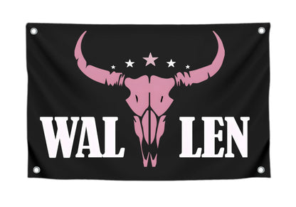 3x5 Ft American Music Polyester Flag with 4 Grommets - Western Pink Bull Skull Single Sided Banners - Man Cave Wall Flag for College Dorm Room