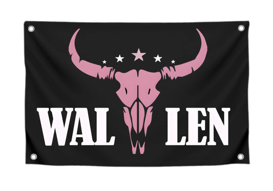 3x5 Ft American Music Polyester Flag with 4 Grommets - Western Pink Bull Skull Single Sided Banners - Man Cave Wall Flag for College Dorm Room