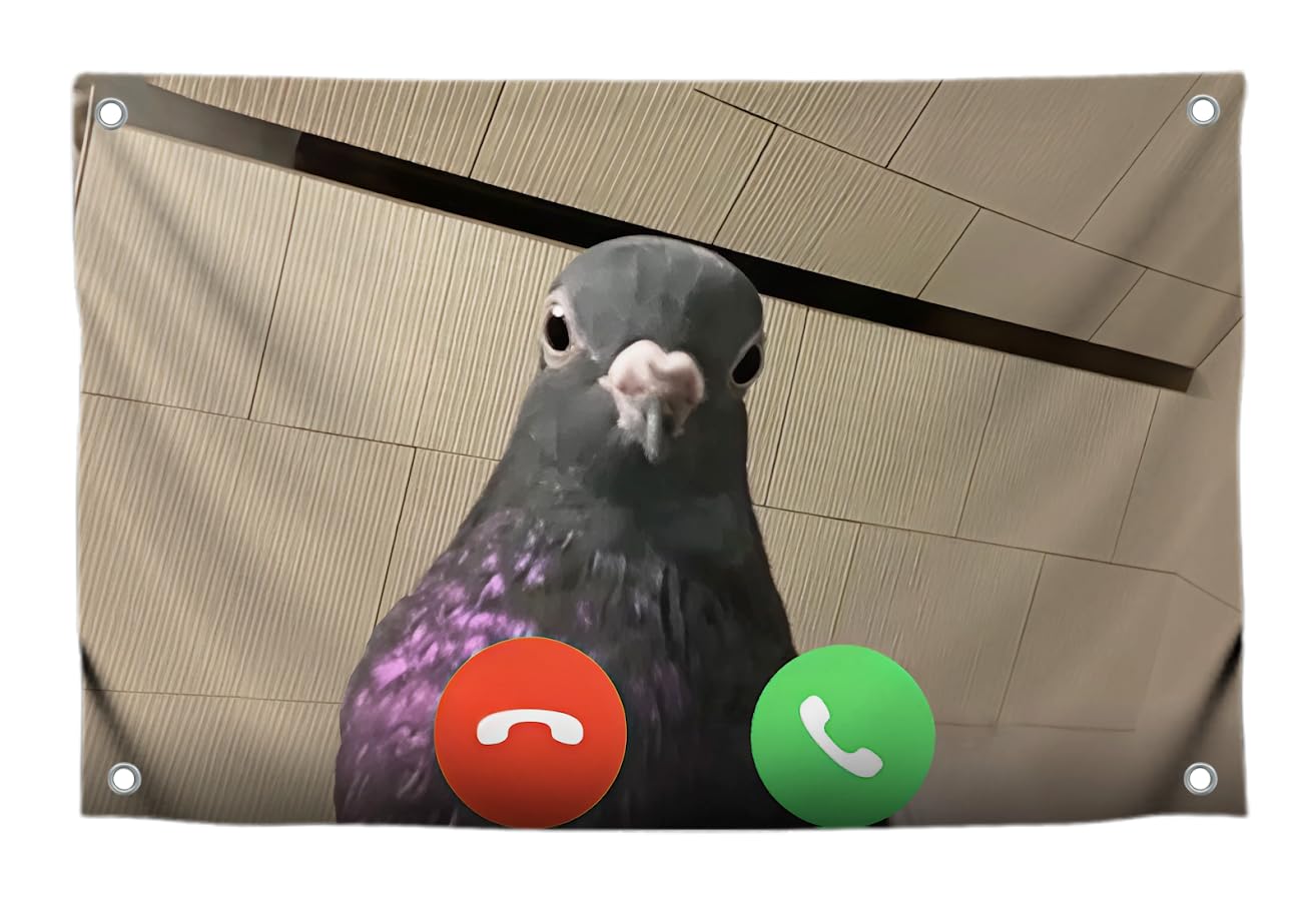 3x5 Feet Meme Flag Funny Dove with Four Brass Grommets - Single Sided Cool Meme Banners for Room - Funny Polyester Tapestry for Guys Bedroom
