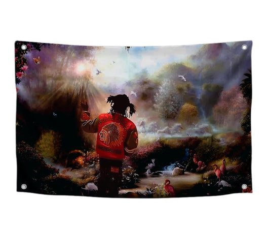 3x5 Feet Rapper Single Sided Polyester Flag Chief in The Garden of Eden with 4 Grommets - Suitable for Indoor and Outdoor Decorate for College Dorm