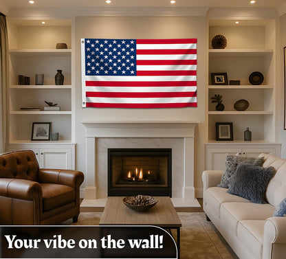 3x5 Feet USA American Nylon Flag with Two Brass Grommets - Americane Flags or Banners for Outdoor or Indoor - Events Celebration Decorations Supplies