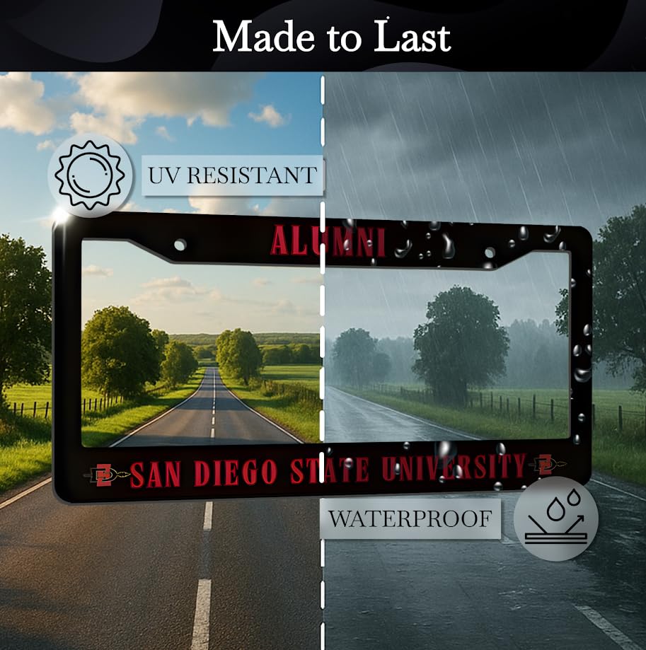 6x12.25 in San Diego State University Alumni License Plate Frame – Stainless Steel
