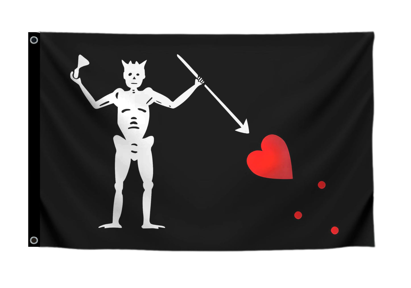 12x18 Inches Garden Flag Edward Teach "Blackbeard" with Two Brass Grommets - Single Sided Pirate Boat Flags. Polyester Black Cool Wall Flags for Decor
